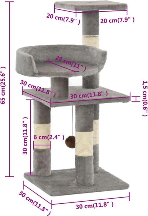 Produktbild vidaXL Kratzbaum (65 cm, Beige)