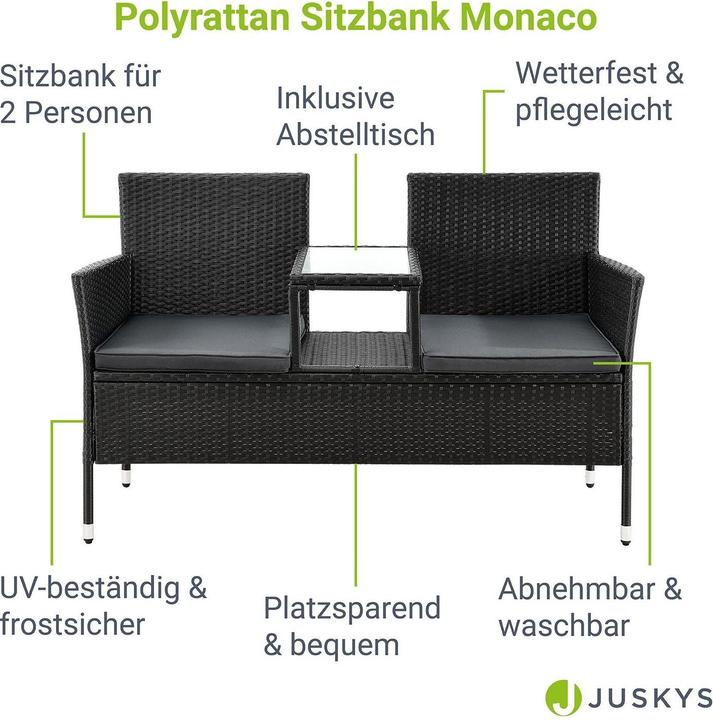 Produktbild Juskys Polyrattan Gartenmöbel Sitzgruppe Monaco