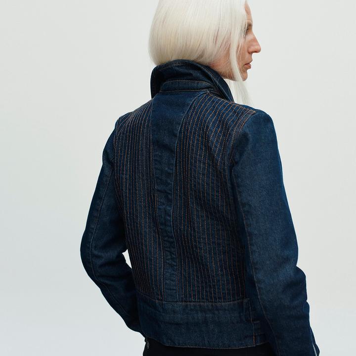 Immagine prodotto Dawei Kurze Jeansjacke im Biker-Stil (38)