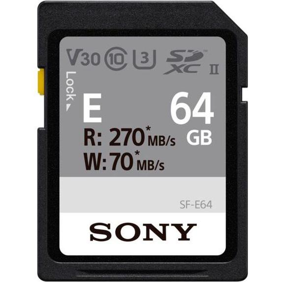 Thumbnail - Sony SF-E64A (64 GB, SDXC, U3, UHS-II), Speicherkarte, Schwarz
