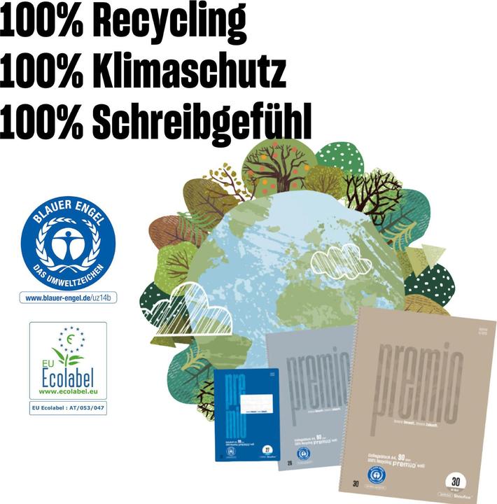 Image du produit Staufen Bloc à spirales Premio, reliure à spirales tête, 90 g/qm, A5, ligné, LIN1, 40 feuilles (A5, À rayures, Couverture souple)