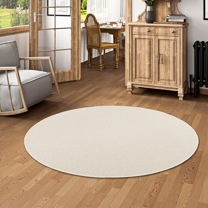 Image du produit Bentzon Tapis naturel à tissage plat Rond en 6 couleurs et 4 tailles (Ø 133 cm)