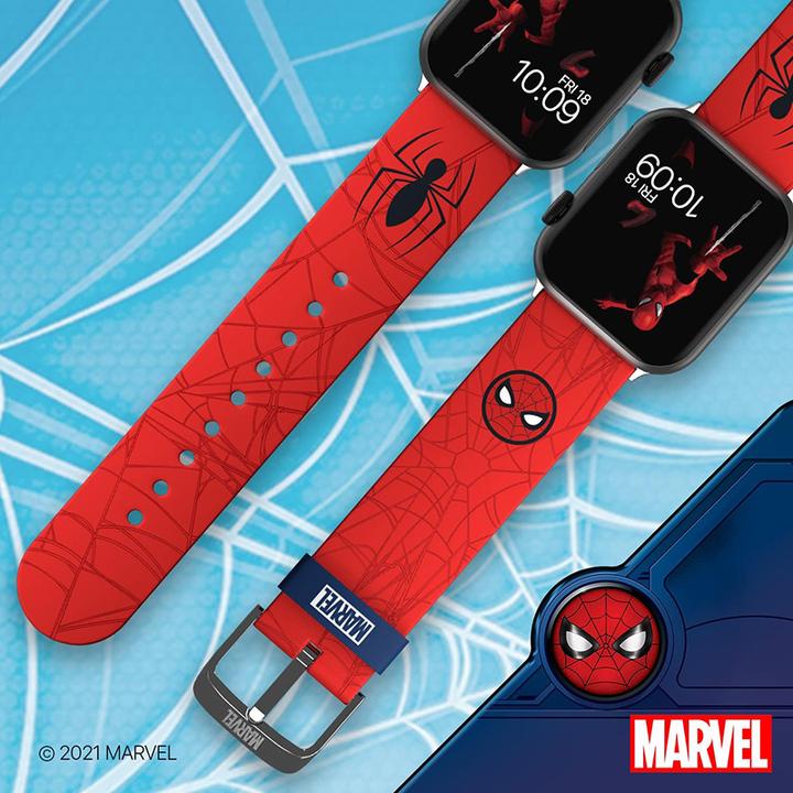 Actual product image Moby Fox Bracelet Smartwatch Spider-Man Logo 22 mm (22 mm, Stainless steel, Silicone)