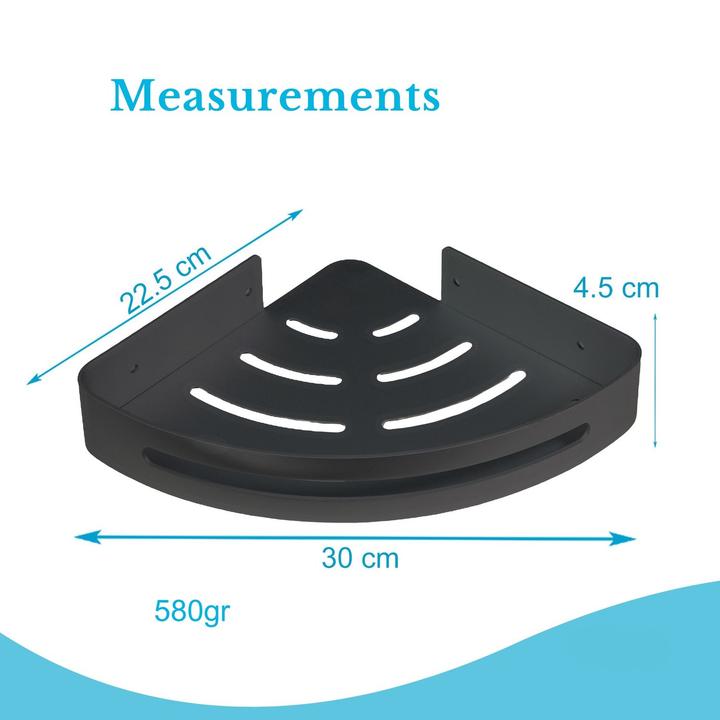 Actual product image Intirilife Shower tray with 2 hooks for drilling or gluing