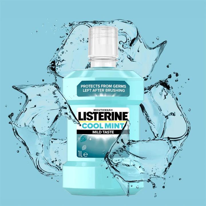 Actual product image Listerine Mouthwash Cool Mint Mild Mint (1000 ml, Mouthwash)