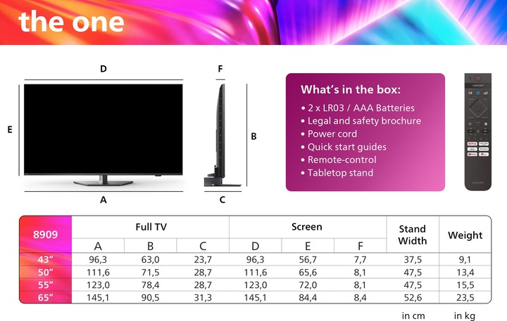 Produktbild Philips 65PUS8909/12 (65", PUS8909, LED, 4K, 2024)