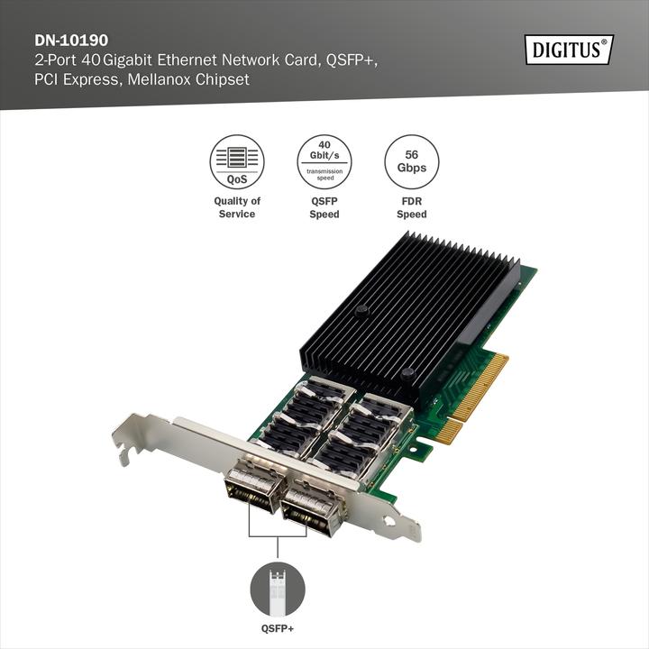 Produktbild Digitus Netzwerkadapter Dual-Port 40G QSFP (Mini PCI Express)