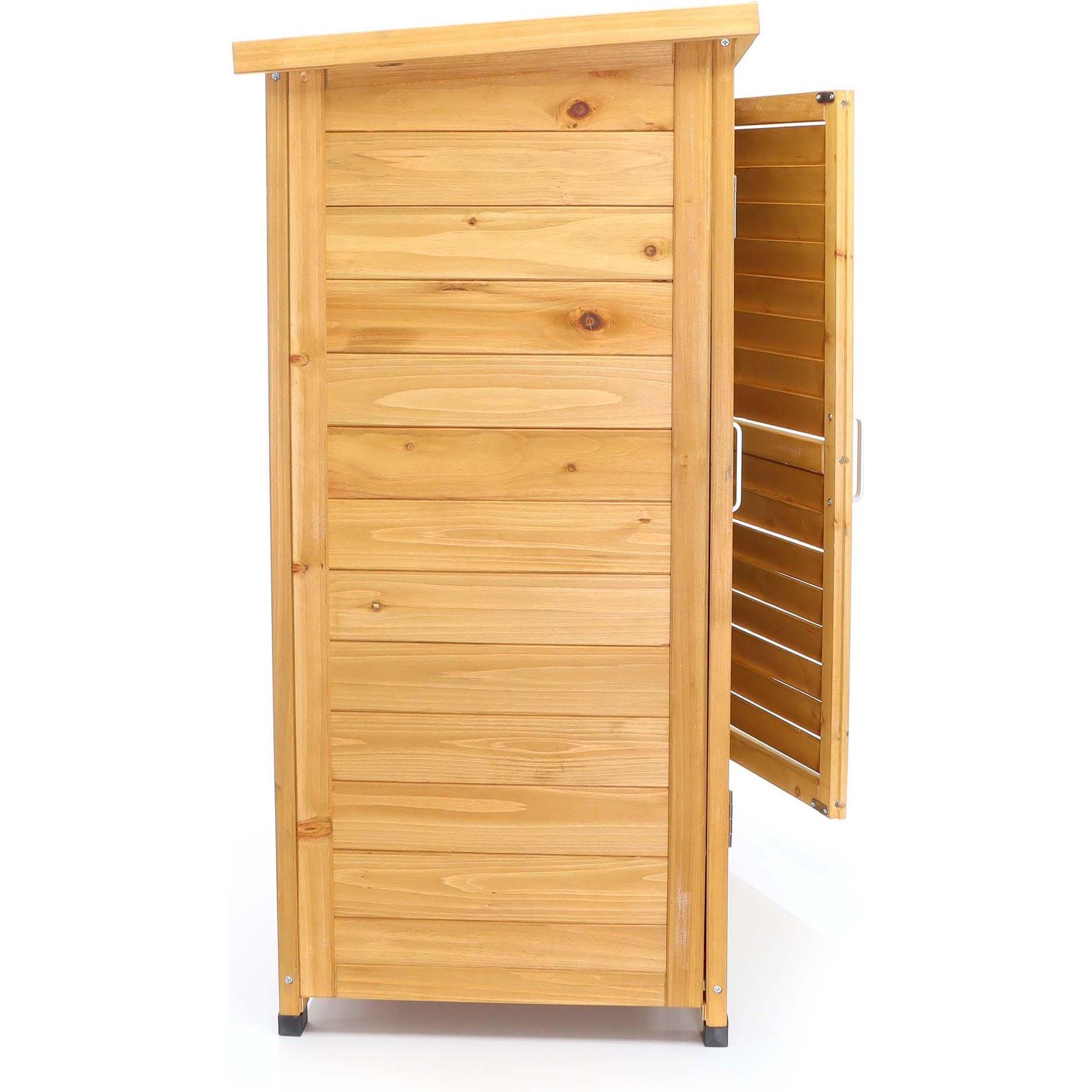 Thumbnail - Wiltec, Gartenhaus + Gartenschrank, Gartenhaus mit 2 Flügel Tür 870x465x916 mm Fichtenholz Gerätehaus Pult