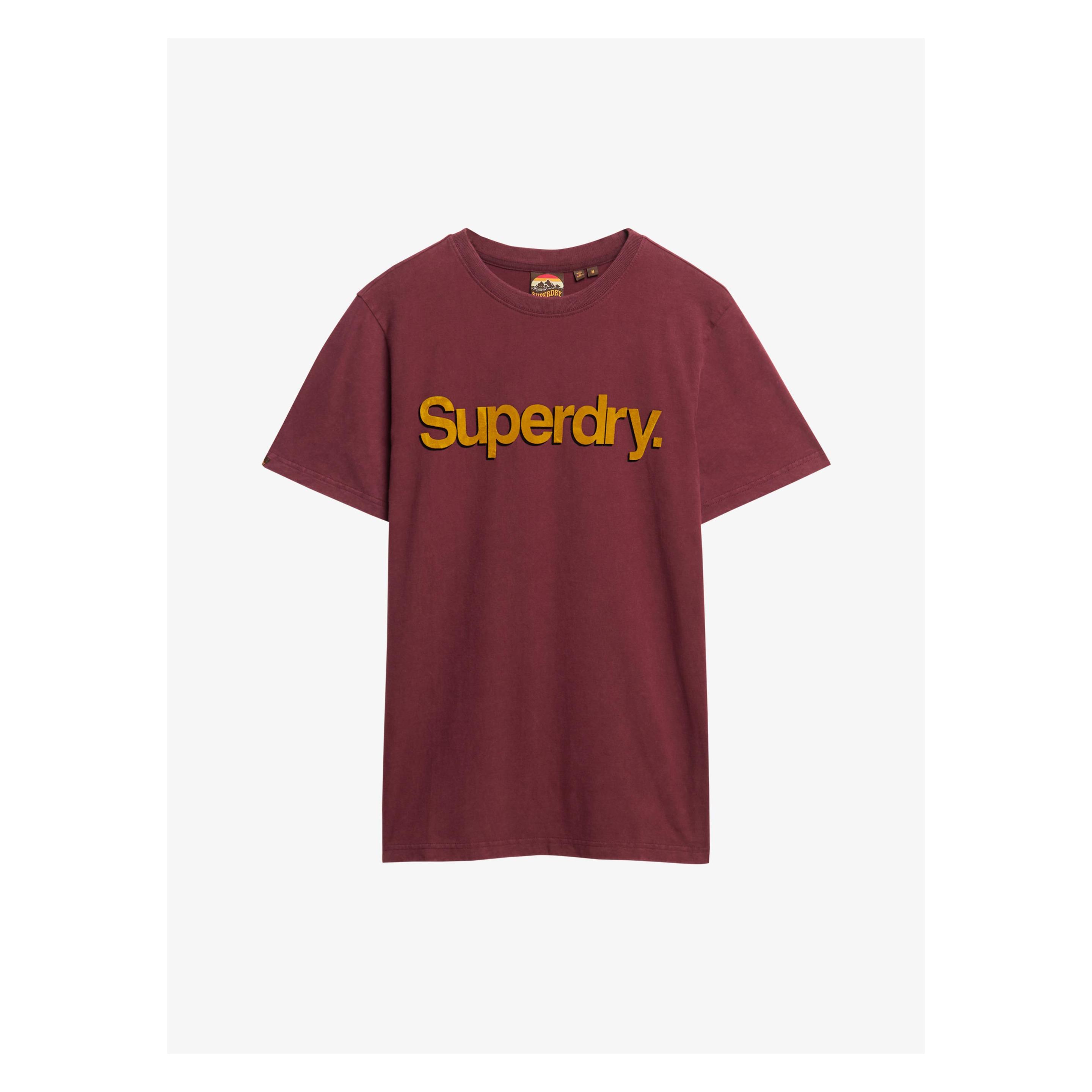 Superdry, Herren, Shirts, Klassisches Core Logo Shadow T-Shirt, Rot, (3XL)