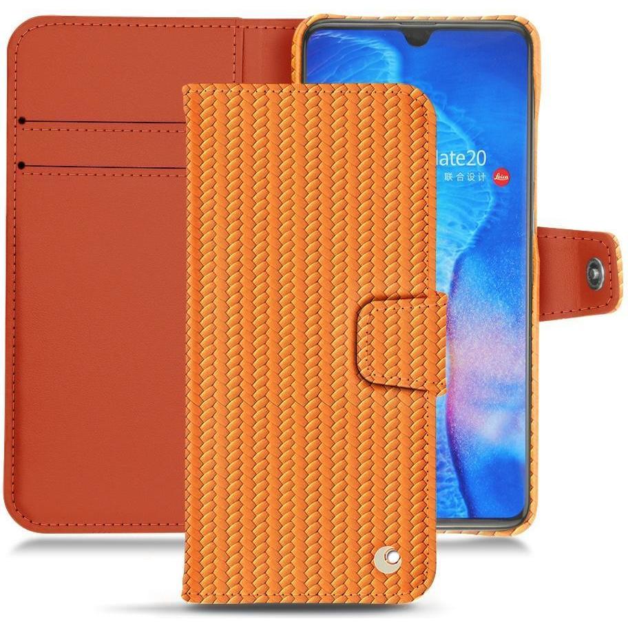 Noreve Lederschutzhülle Wallet (Huawei Mate 20), Smartphone Hülle, Orange