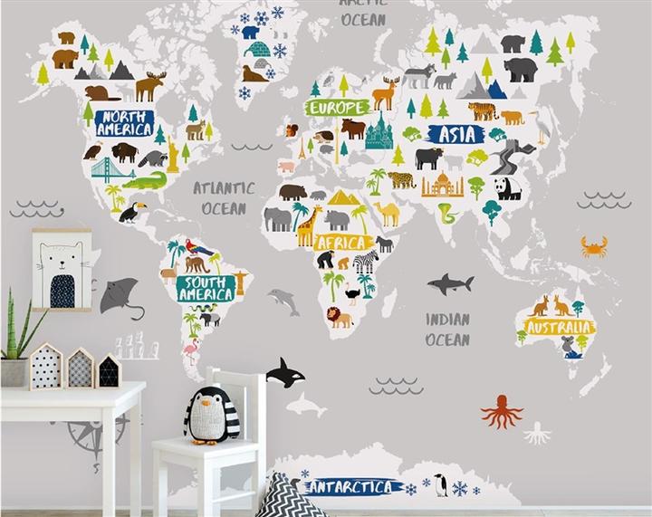 Actual product image Art for the Home PHOTOMURAL 119600 KIDS WORLD MAP (280 x 300 cm)