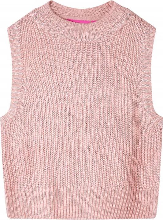 Produktbild vidaXL Kinder-Pulloverweste Gestrickt Hellrosa 140,Material: 67 (140)