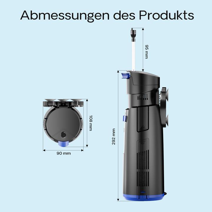 Image du produit SunSun CUP-809 4 en 1 Pompe d’Aquarium 700 l/h 10W avec 9W UVC-Stérilisateur et Matériau filtre (750 l, Filtres internes, Eau douce)