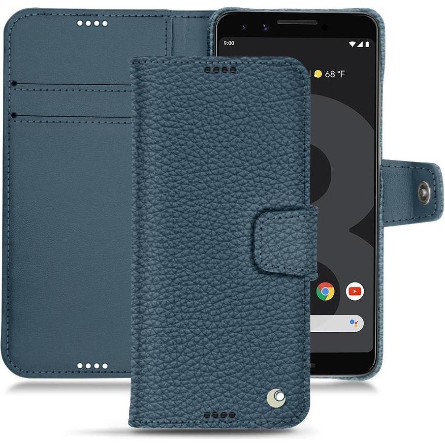 Noreve Lederschutzhülle Wallet (Google Pixel 3), Smartphone Hülle, Blau