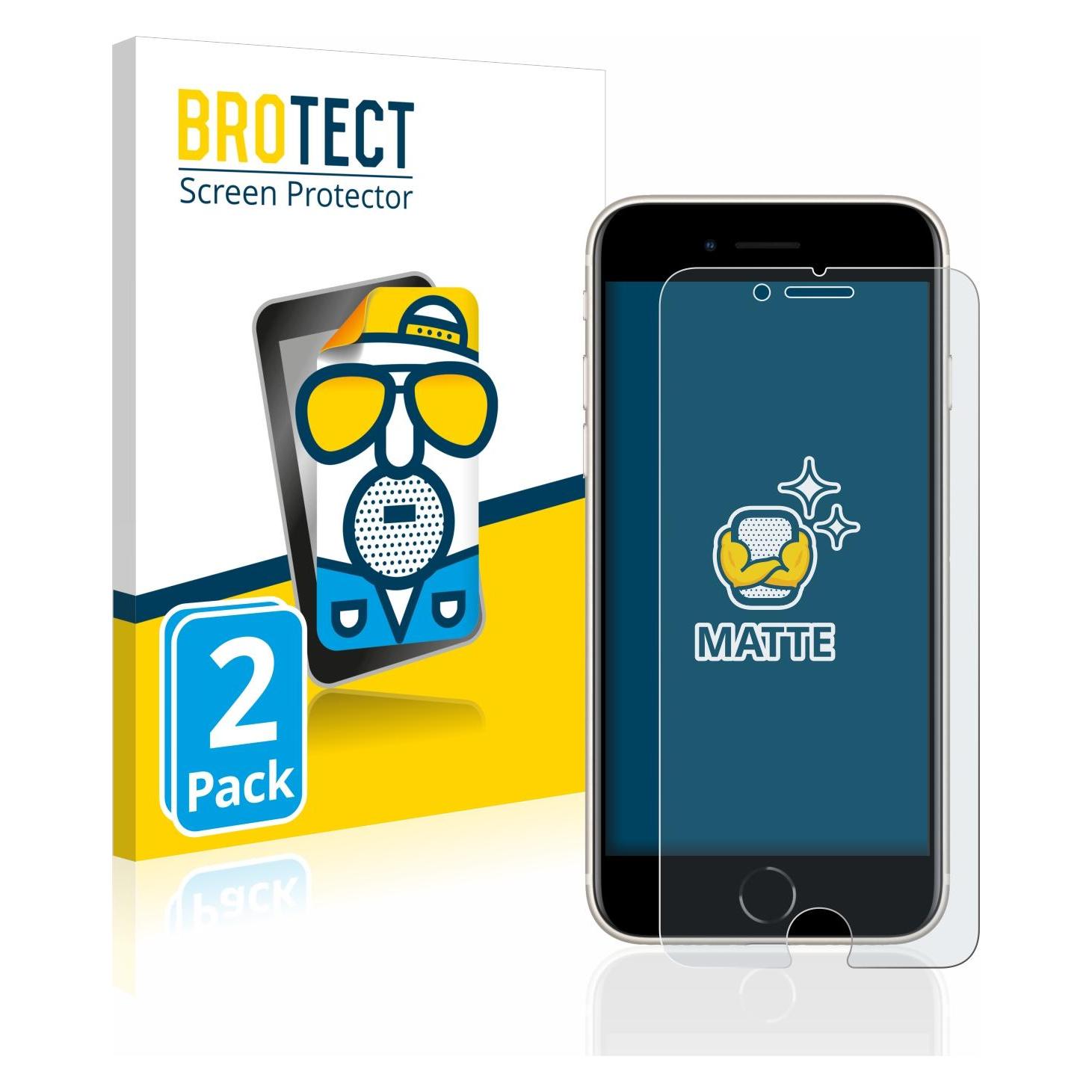 Brotect Entspiegelungs-Schutzfolie Displayschutz Matt (2 Stk., Apple IPhone Se (3rd Gen)), Smartphone Schutzfolie, Grau