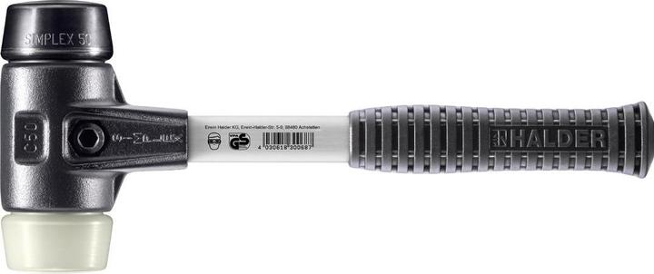 Actual product image Halder SIMPLEX soft-face mallet, rubber composition / nylon with reinforced malleable cast iron housing