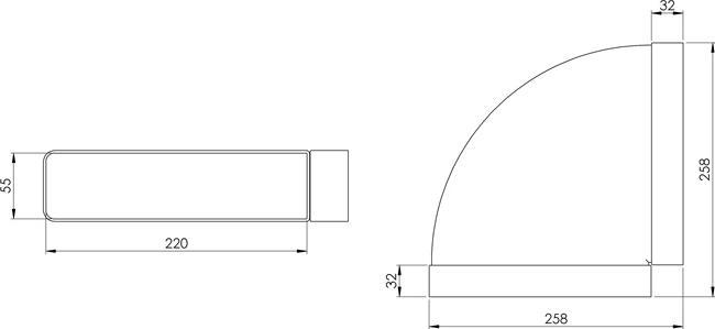 Image du produit Europlast COUDE DE VENTILATION (220X55 MM 90°)