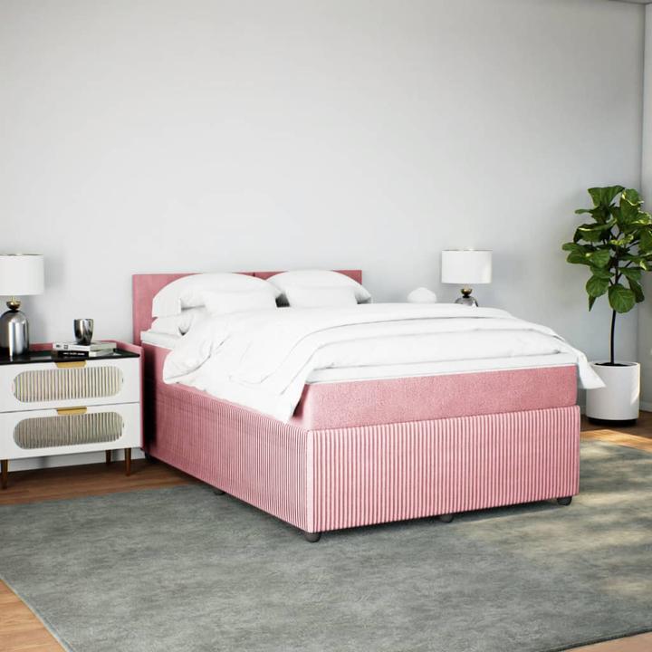 Produktbild vidaXL Bo x springbett mit Matratze 160 x 200 cm Samt (160 x 200 cm)