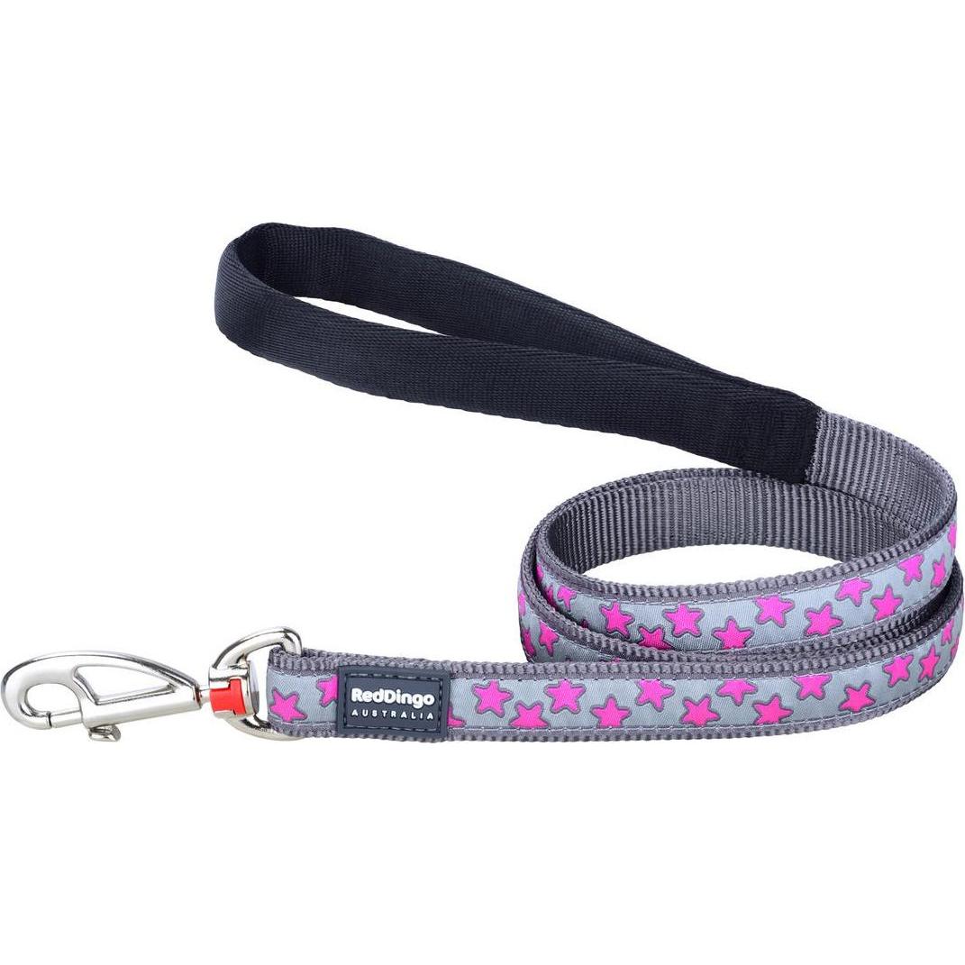 Red Dingo Guinzaglio per cani STYLE HOT PINK ON COOL GREY 2 x 120 cm (Cane, Generale, Passeggiare), Collare + Guinzaglio