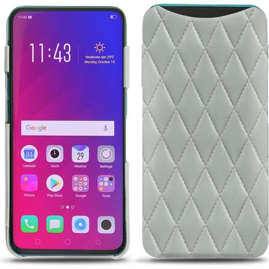 Noreve Lederschutzhülle (Oppo Find X), Smartphone Hülle, Grau