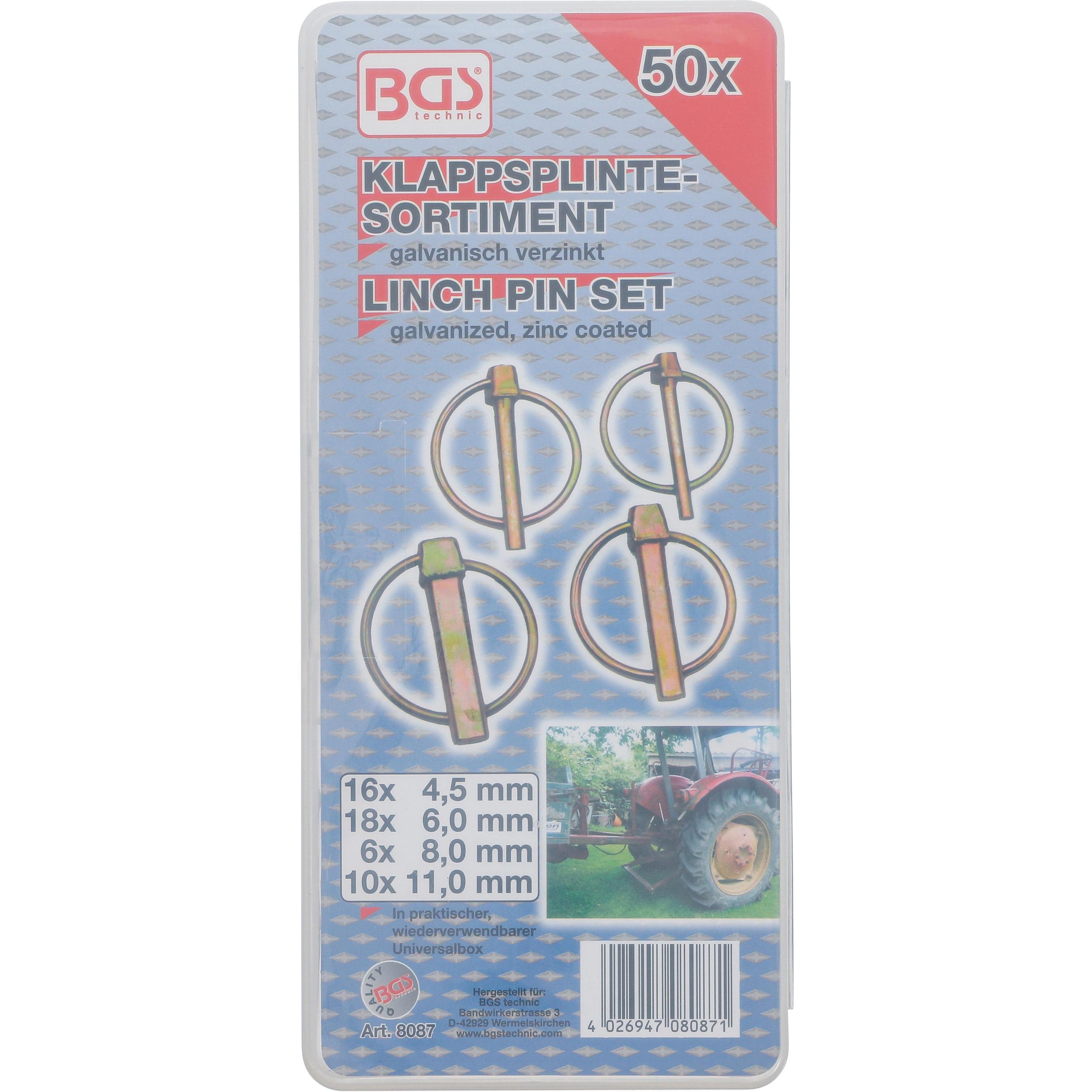 Thumbnail - BGS, Lagerbehälter, Klappsplinte-Sortiment 50-tlg.