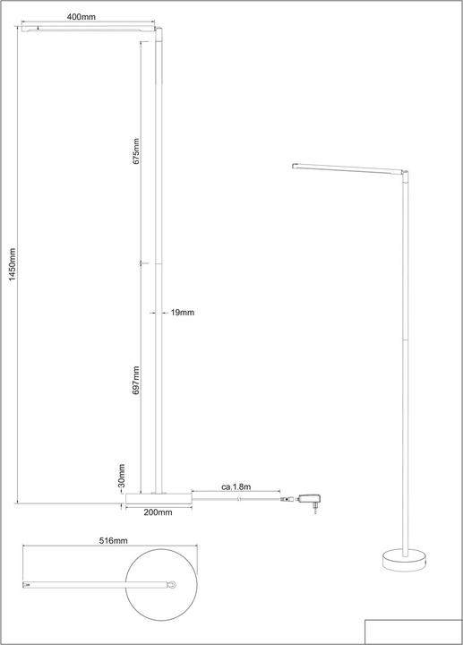 Produktbild Nino Leuchten Stehleuchte Carlo (500 lm)