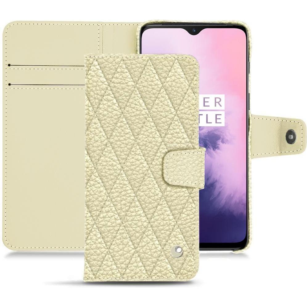 Noreve Lederschutzhülle Wallet (OnePlus 7), Smartphone Hülle, Weiss