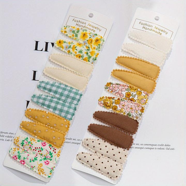 Produktbild Activity Board 20pcs/2 Sets Kombination, Blumendruck Baumwolle Legierung Haar Schleife Snap Clips Set, Stoff (20 Stk.)