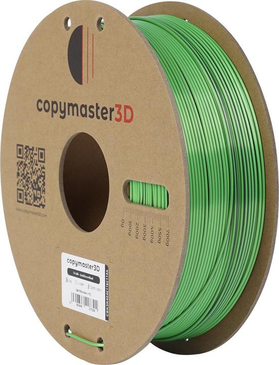 Actual product image Copymaster3D Tri-Silk 3D printer filament, 1.75 mm, gold/green/black (1.75 mm, 1000 g)