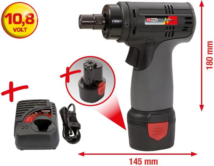 Actual product image KS Tools Battery-powered high-performance grinder, 22,000 rpm 10.8V, with 1 battery and 1 charger