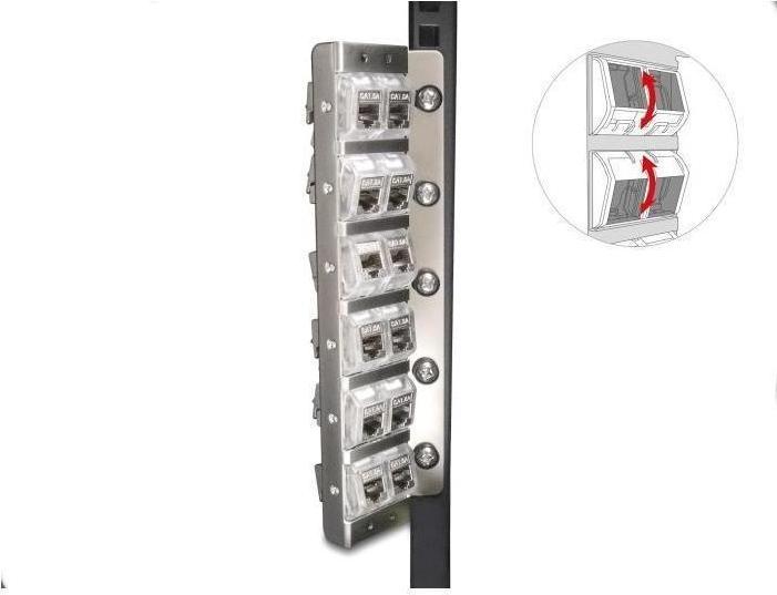 Actual product image Delock Keystone bracket 12 port tiltable for 10" or 19" R