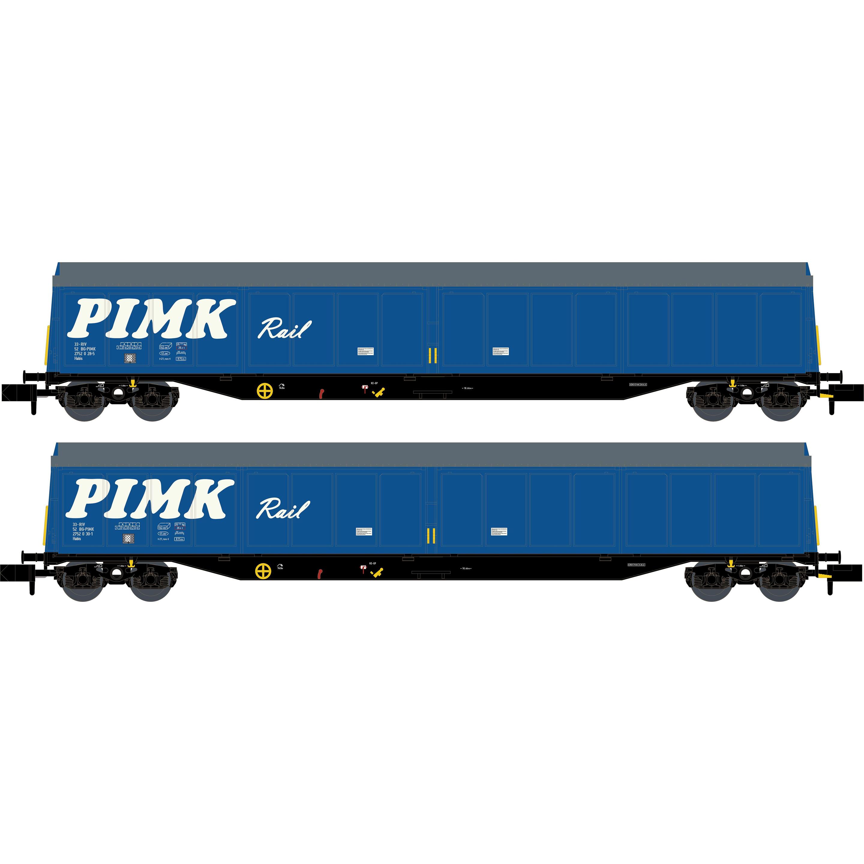 Hobbytrain 2er Set Schiebewandwagen Habis Pimk Rail Ep.VI (Spur VI)