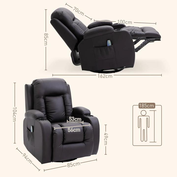Image du produit Homcom Fauteuil de massage avec fonction bascule et fonction chaleur