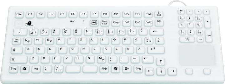 Gett InduProof TOUCH USB (DE) clavier silicone IP68 fonction de nettoyage pavé tactile désinfectable (Allemagne, Filaire)