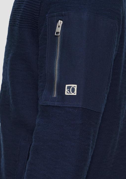 Produktbild s.Oliver Strickjacke Strickjacke mit Flammgarnstruktur und Stehkragen (M)