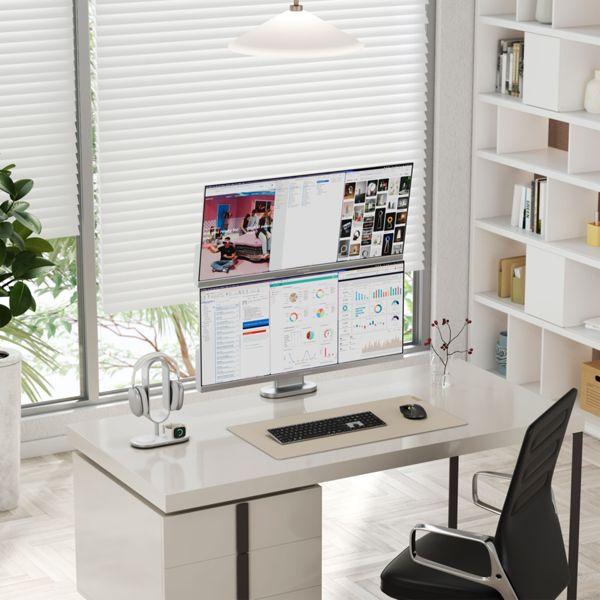 Produktbild Alogic Ständer Elevate 34" Dual vertical Monitor silver (Tisch, 34", 12 kg)