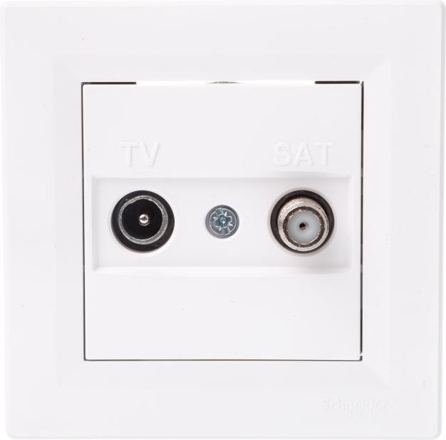 Actual product image Schneider Electric Lizdas TV SAT Antenna Pass-Through 4 dB Balta - EPH3400221 (Plug socket)