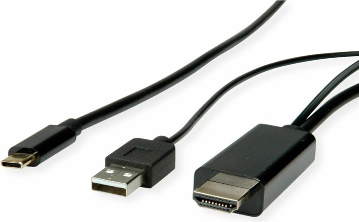 Actual product image Roline USB Type C HDMI + USB A adapter cable, ST/ST, 2 m (2 m, HDMI)