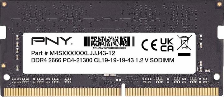 Produktbild PNY Speicher 8GB DDR4 2666 SO-DIMM MN8GSD42666-SB (1 x 8GB, 2666 MHz, DDR4-RAM, SO-DIMM)