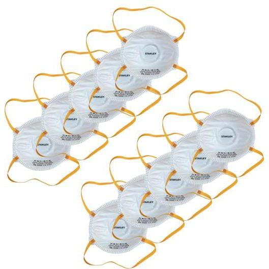 Stanley Filtrierende Schutzmaske mit Ventil, FFP2 NR, 10 Stk. (FFP2, 10x) (SYFFP210BX)
