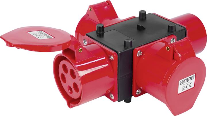 Image du produit Steffen Répartiteur CEE 32A 5P 415V, 1x fiche d'appareil CEE 32/5 et 3x prise CEE 32/5 (3 x, CEE 32/5)