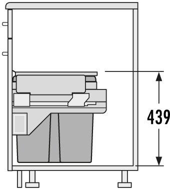 Produktbild Hailo Einbauabfallsammler, Euro Cargo-S, 3610631,KB 600, 56l, KF, hellgrau (56 l)