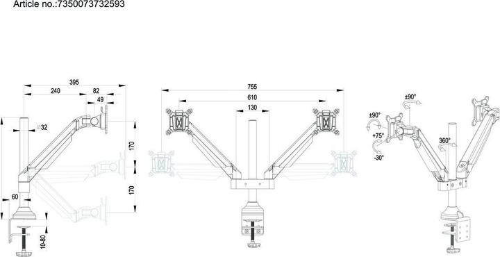 Produktbild Multibrackets MB Gasliftarm HD (Tisch, 32", 10 kg)