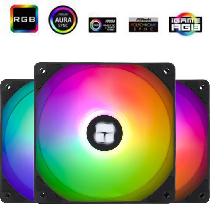 Produktbild Thermalright TL-C12C-S ARGB - Black (3-pack) - Kabinet køler - 120 mm - Sort med RGB LED lys - 26 dBA (120 mm, 1 x)