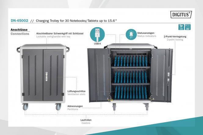 Produktbild Digitus Mobiler Ladeschrank (43.19 HE, 19 Zoll Rack)