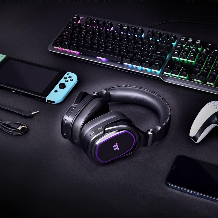Actual product image Thermaltake argent h5 rgb wireless gaming headset (Cable)