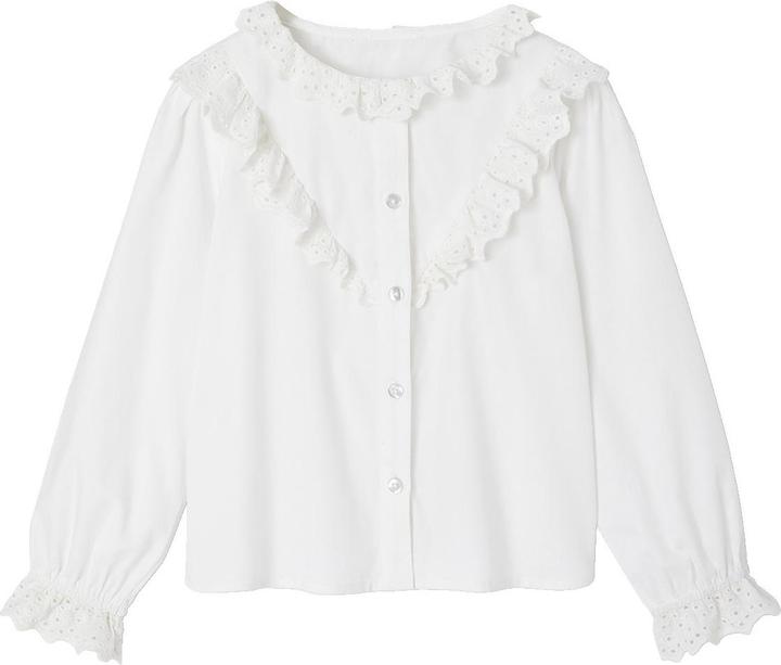 Image du produit Vertbaudet Mädchen Bluse mit Volants und Lochstickereien (122)