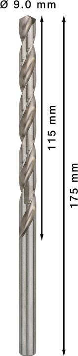 Produktbild Bosch Professional Zubehör PRO Metal HSS-G Spiralbohrer, 9 x 115 x 175 mm (9 mm)