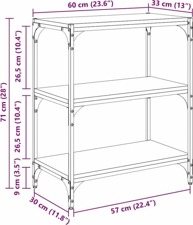 Immagine prodotto vidaXL Bücherregal (33 x 60 x 70.50 cm)