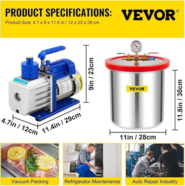 Image du produit Vevor Pompa a Vuoto con Camera (19 l)